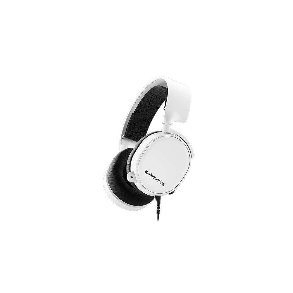 سماعة رأس ستيل سيريس أركتيس 3 للأذنين لون أسود، أبيض