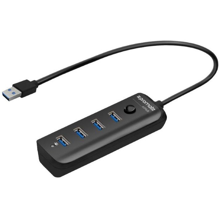 Promate Ultra Fast Portable USB 3.0 Hubwith 4 Ports