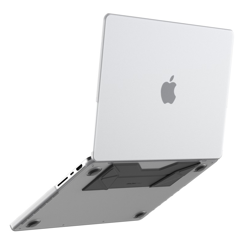 Amazingthing Marsix Pro Case With Magnetic Stand For Macbook Pro 14 Matte Clear+Grey