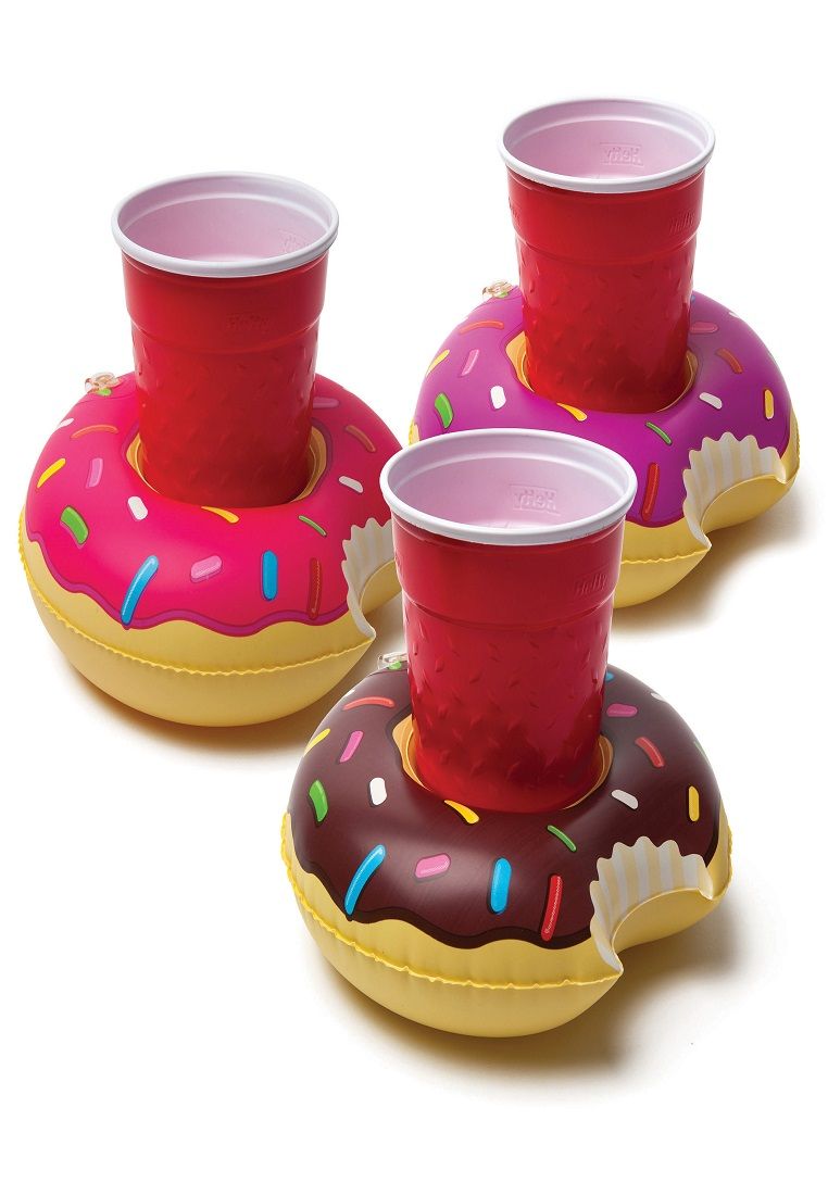 حامل مشروبات لحفلات حمام السباحة على شكل قارب قابل للنفخ: على شكل كعكة دونات