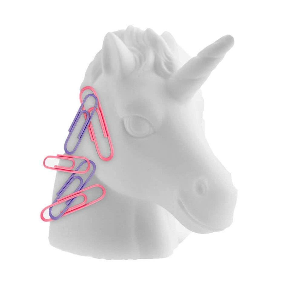 Mustard Unicorn Head Shaped Paperclip Holder