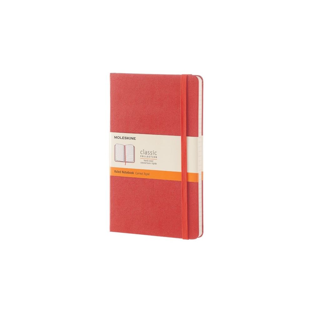 Moleskine Notebook Large Ruled Coral Orange Hard Cover