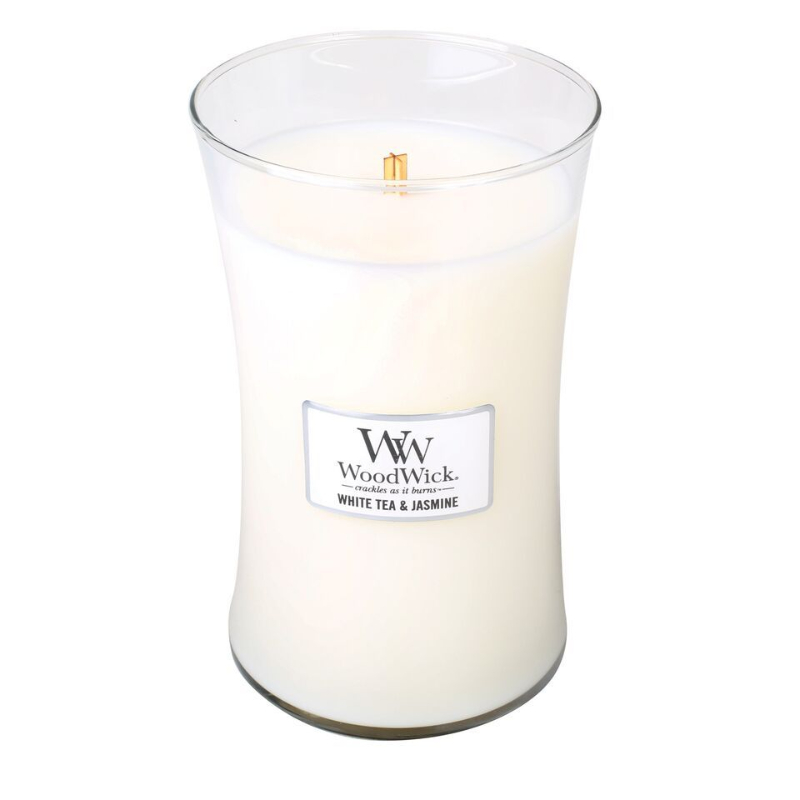 Woodwick Large Candle Jar White Tea & Jasmine