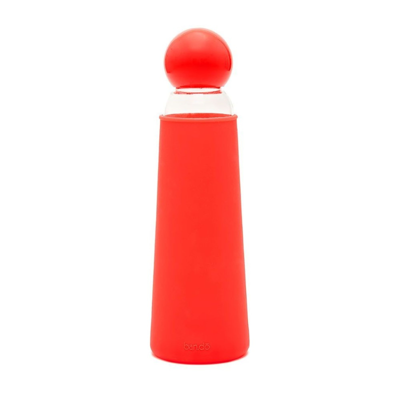 Ban.Do Pool It Glass Water Bottle Red/Clear
