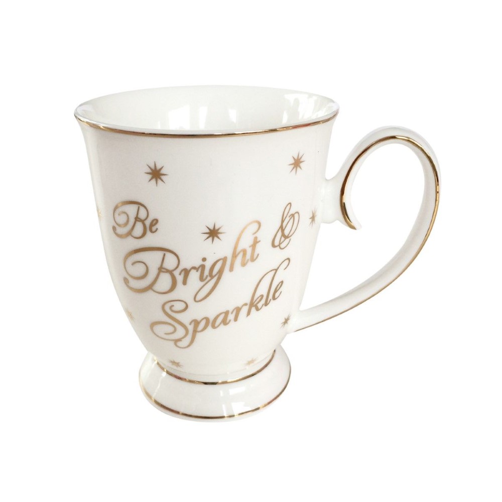 Be Bright and Sparkle Mug with Stars Gold