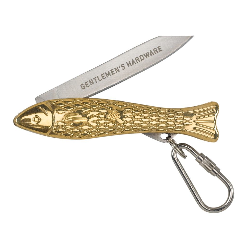 سكين جيب على شكل سمكة من النحاس الأصفر