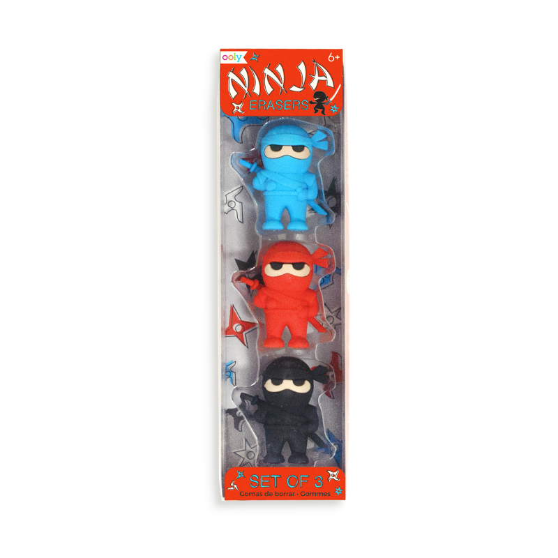 Ooly Ninja Erasers Set Of 3
