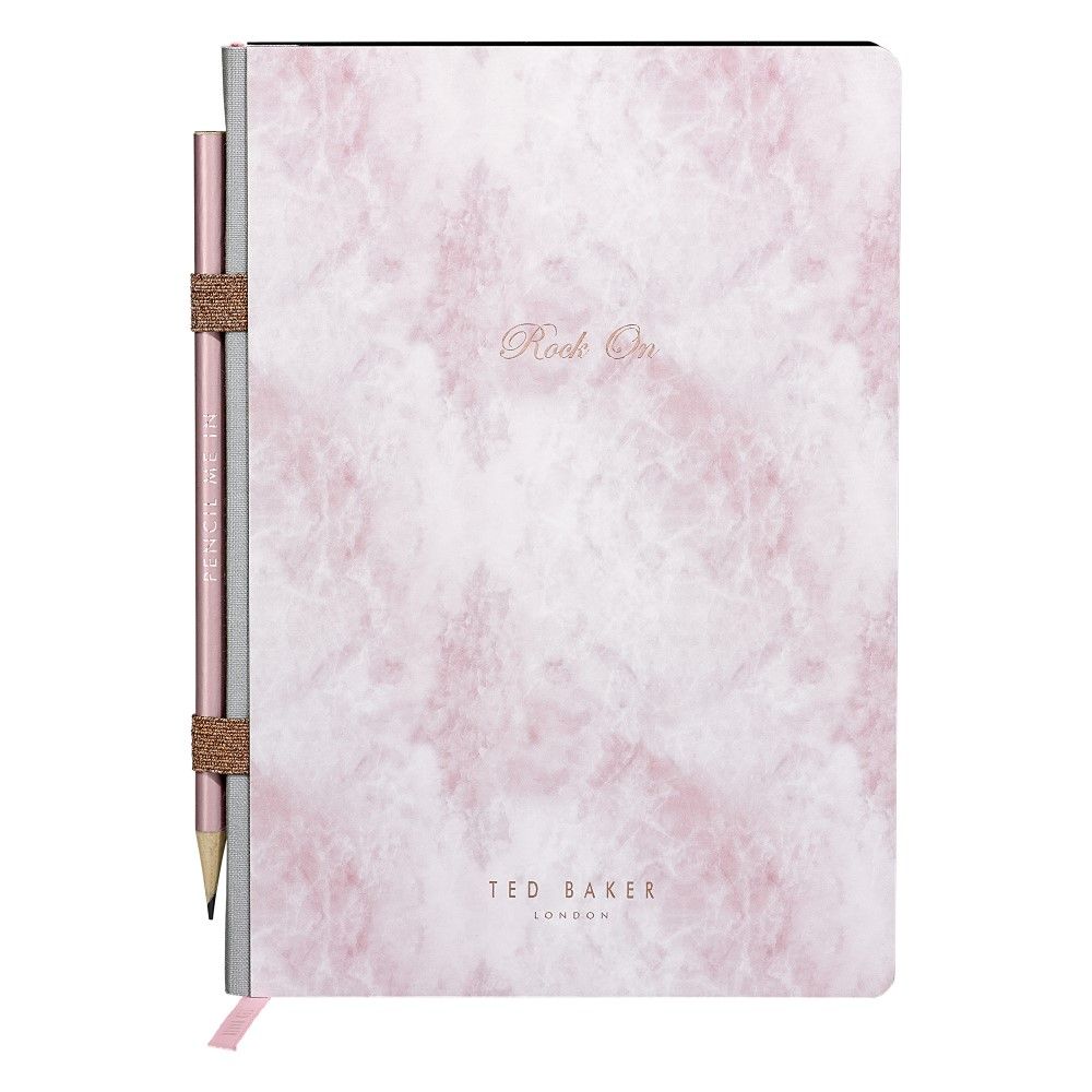 Ted Baker A5 Notebook Rose Quartz With Pencil