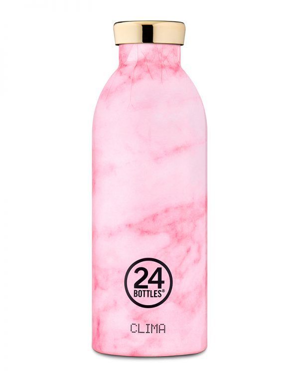 24 Bottles Clima 850ml Stainless Steel Vacuum Insulated Double Wall Pink Marble