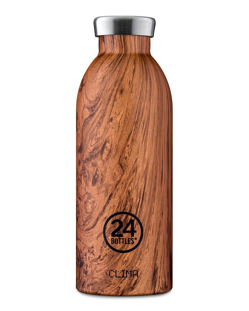 24 Bottles Clima 850Ml Stainless Steel Vacuum Insulated Double Wall Sequoia Wood