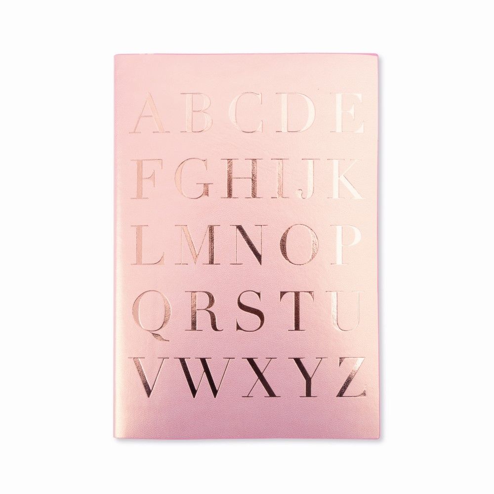Shimmer Pink Champagne A5 Address Book Alphabet