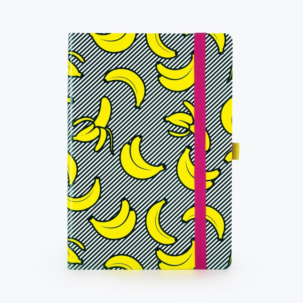 دفتر ملاحظات بتصميم الموز واللون الأرجواني