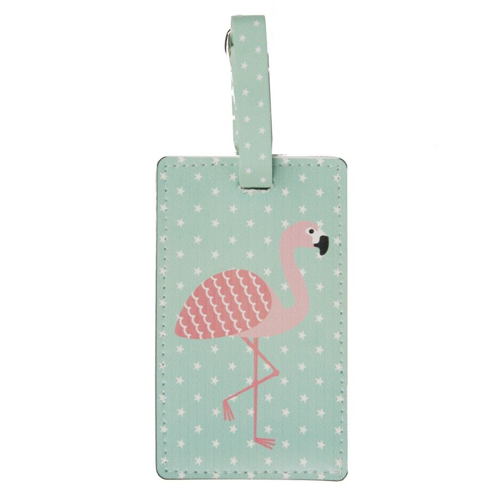 Tropical Flamingo Luggage Tag
