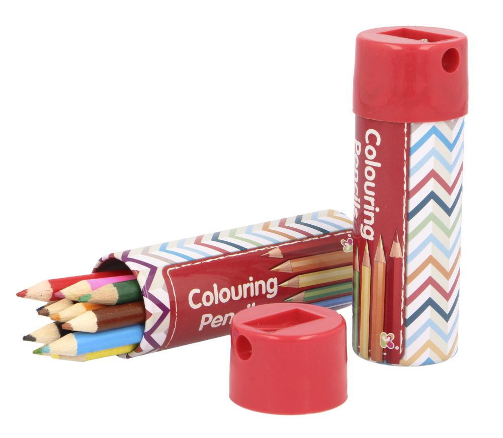 Pencil Crayons In Sharpener Tin