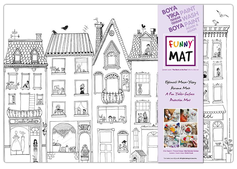 Funny Mat Activity Placemat the Stork On the Roof