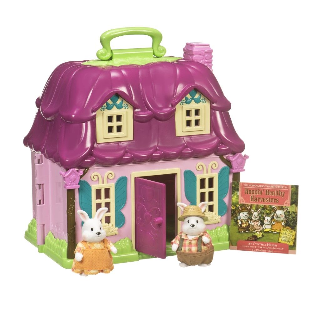 Flower House Playset And Rabbit Family