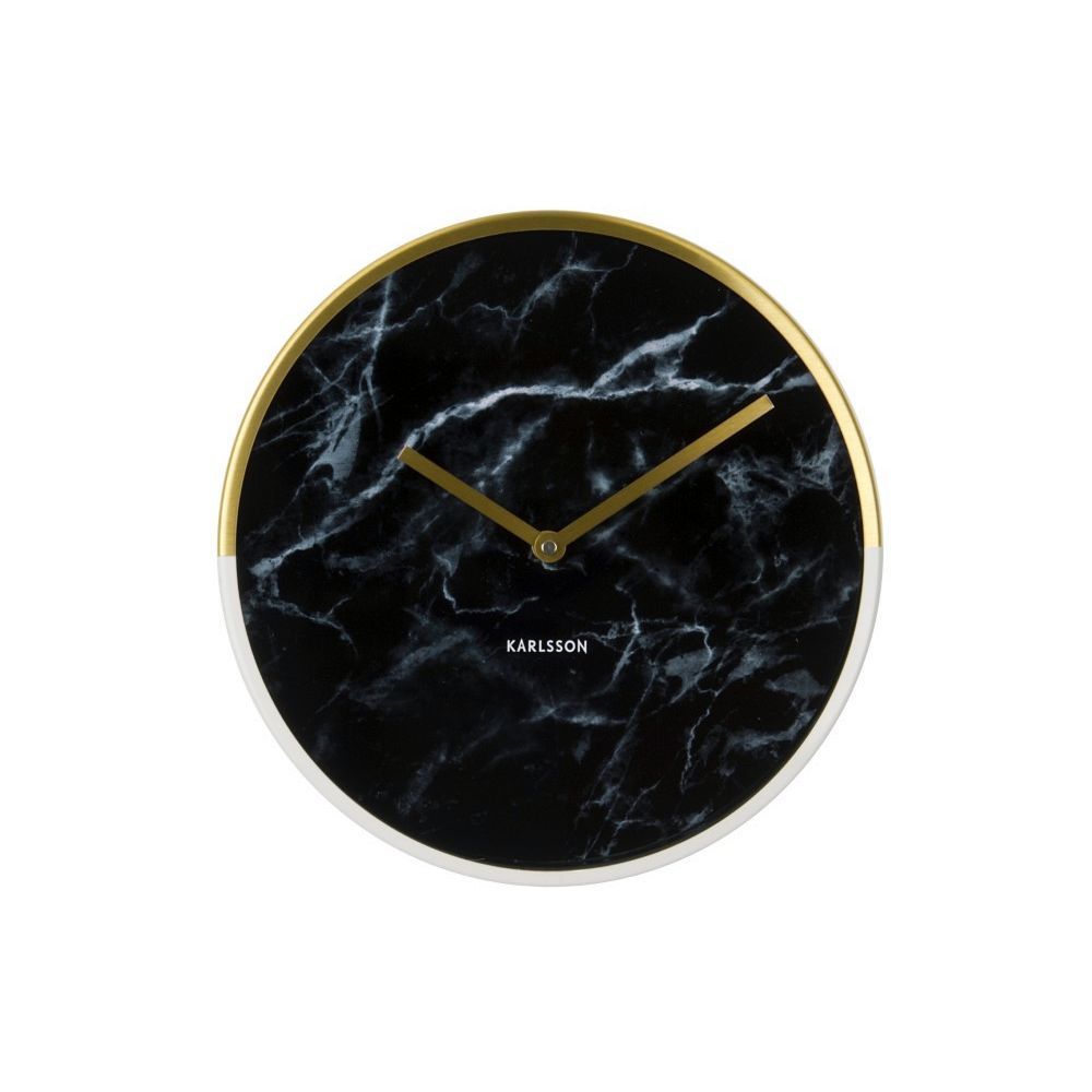 Wall Clock Marble Delight Gold Black