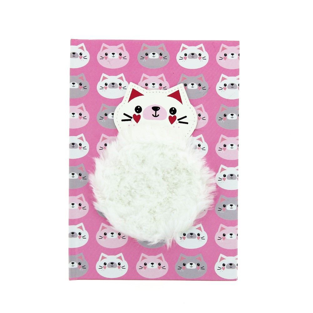 Cat Notebook With Plush Patch