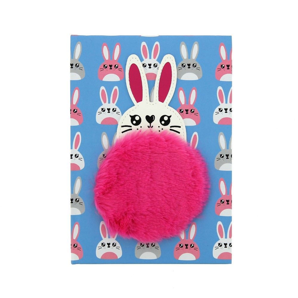 Rabbit Notebook With Plush Patch
