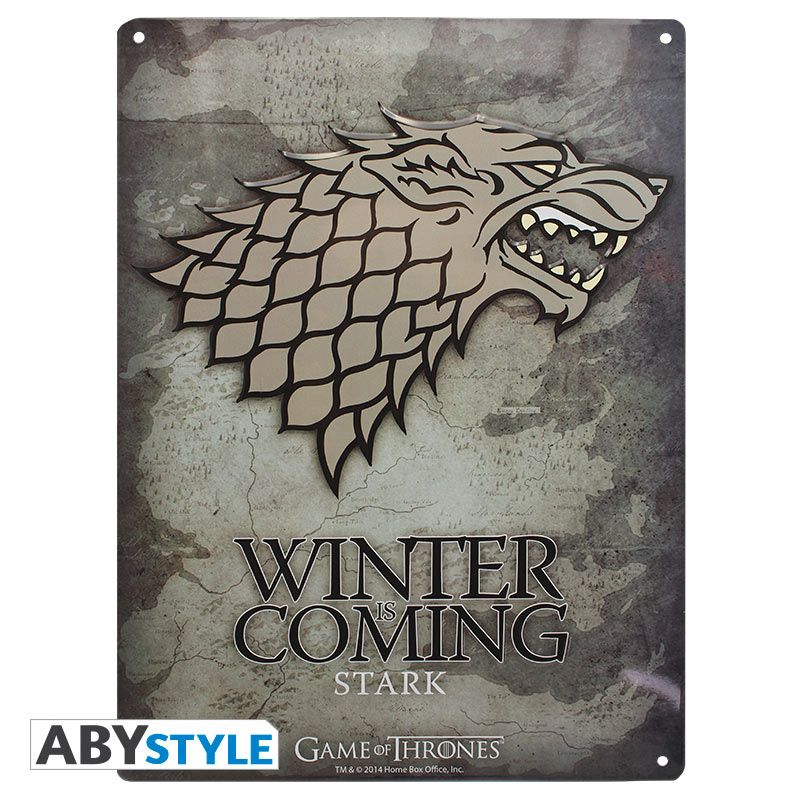 Game of Thrones Metal Plaque Stark (28 x 38 cm)