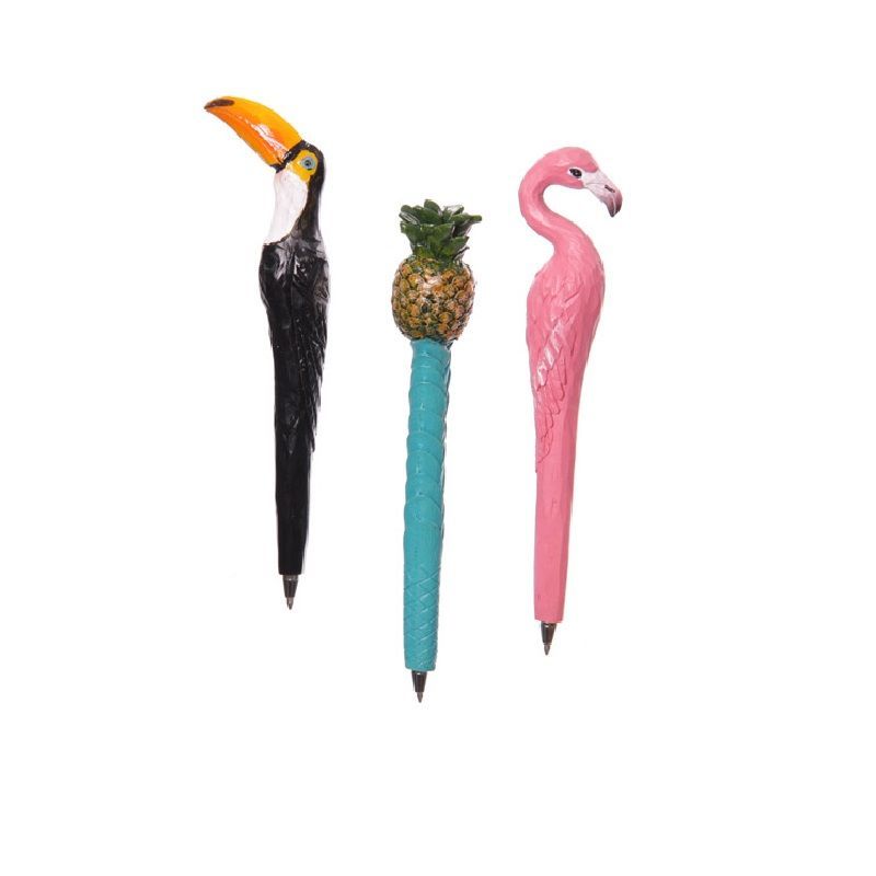 Fun Flamingo Toucan And Pineapple Novelty Pen