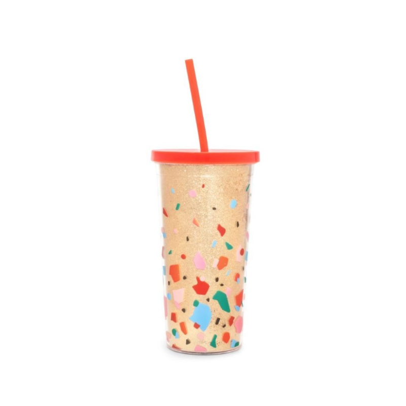 Ban.Do Sip Sip Tumbler With Straw Deluxe Confetti