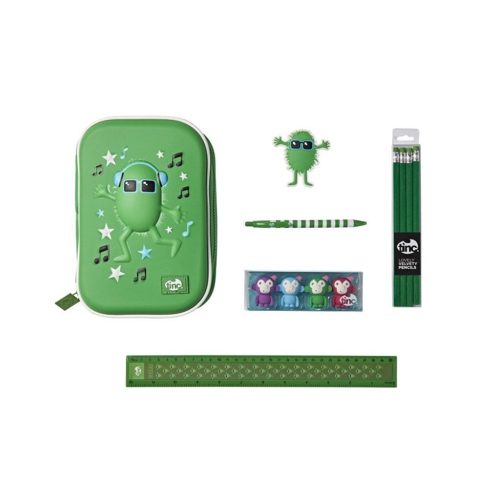 تي آي ان سي مجموعة هدايا حافظة أقلام خضراء اللون