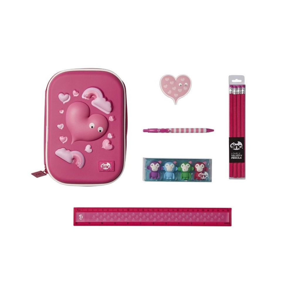Tinc Pencil Case Gift Set Pink