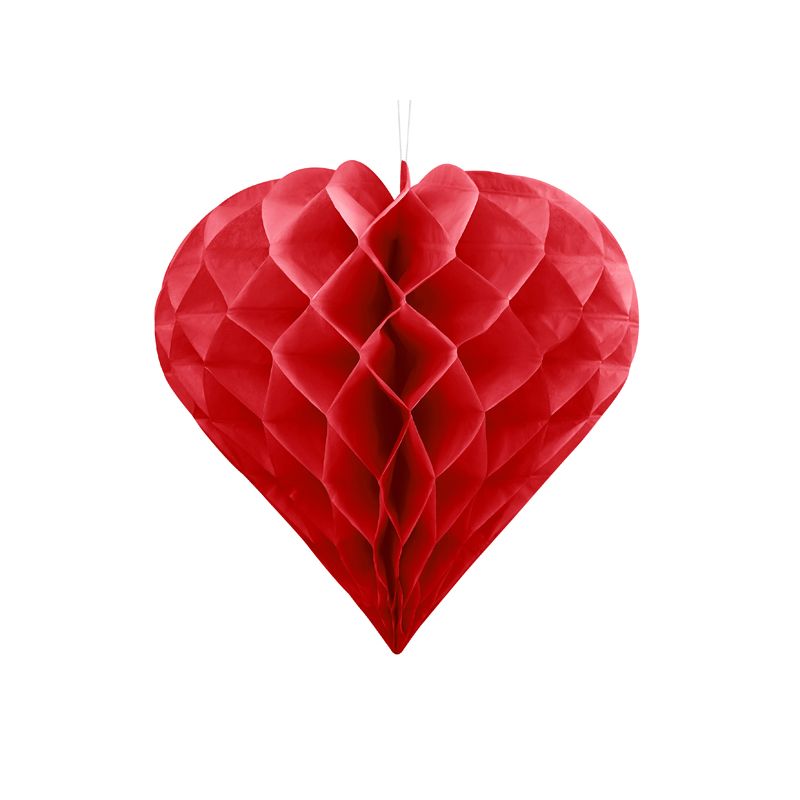 Honeycomb Heart Red 20cm 1 Ctn 50 Pkt