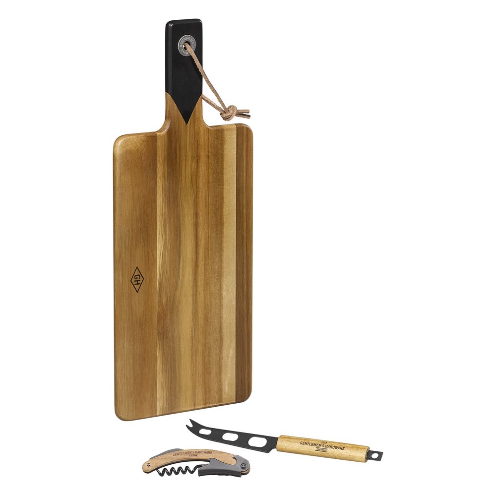 Cheese Board And Knife Set With Wine Opener