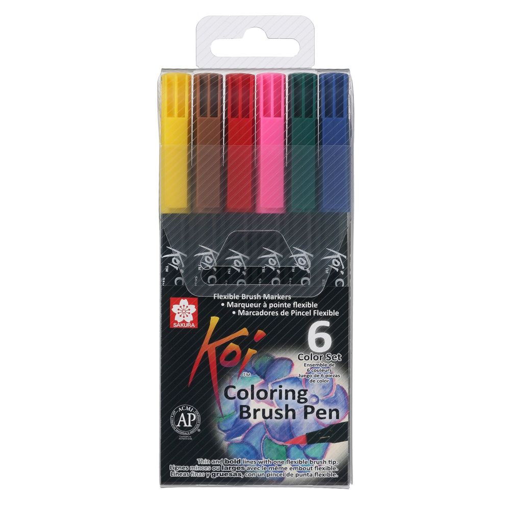 Koi Coloring Brush Pen 6 Color