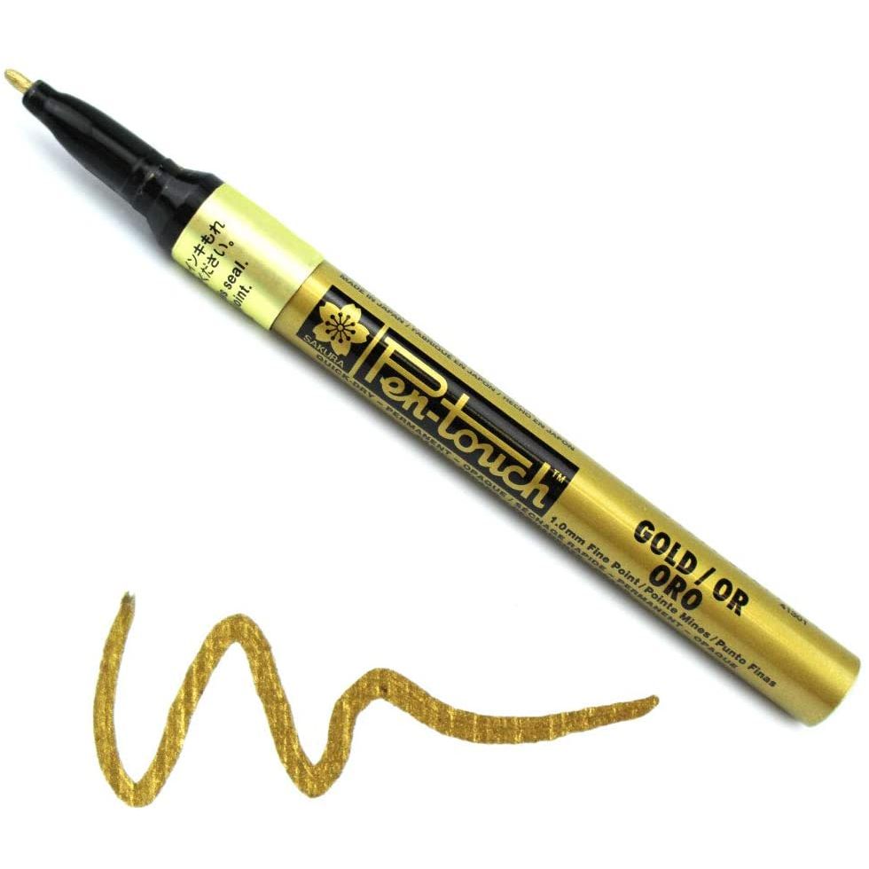 قلم الخط يعمل باللمس خط رفيع ذهبي