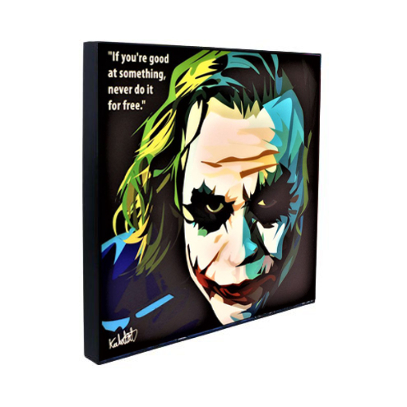 Famous Pop Art Joker Ver2 25cm x 25cm Plywood and Laminate Wall Frame