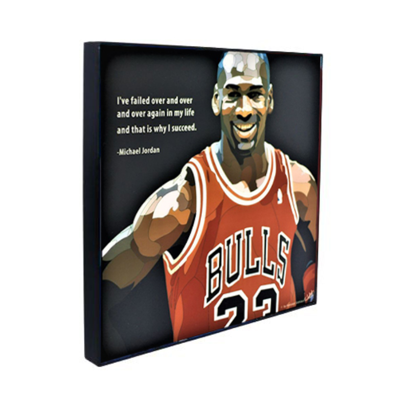Famous Pop Art Michael Jordan Ver1 25cm x 25cm Plywood and Laminate Wall Frame