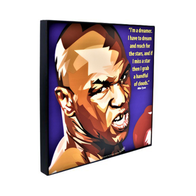 Famous Pop Art Mike Tyson 25cm x 25cm Plywood and Laminate Wall Frame