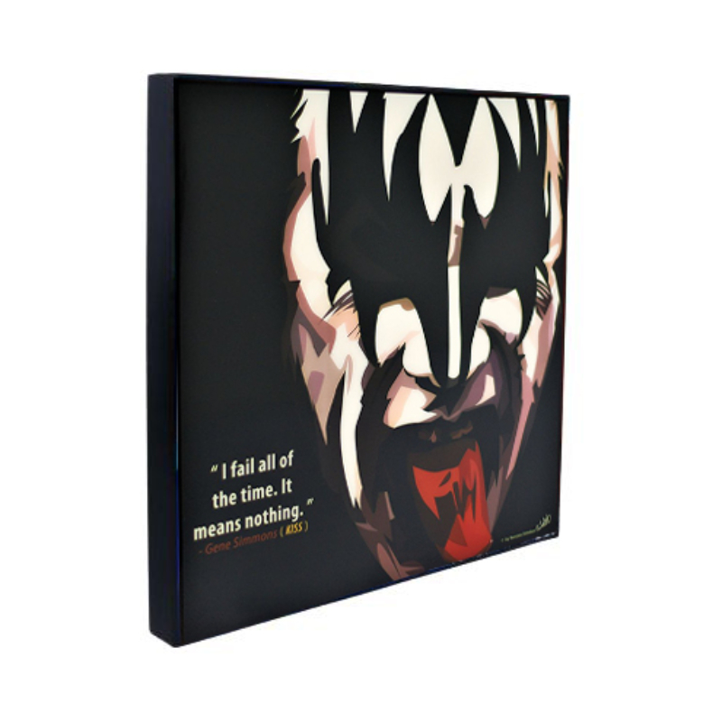 Famous Pop Art Gene Simmons 25cm x 25cm Plywood and Laminate Wall Frame