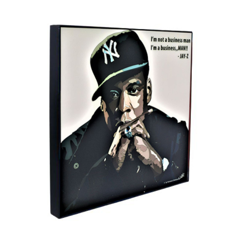 Famous Pop Art Jay-Z Gap 25cm x 25cm Plywood and Laminate Wall Frame