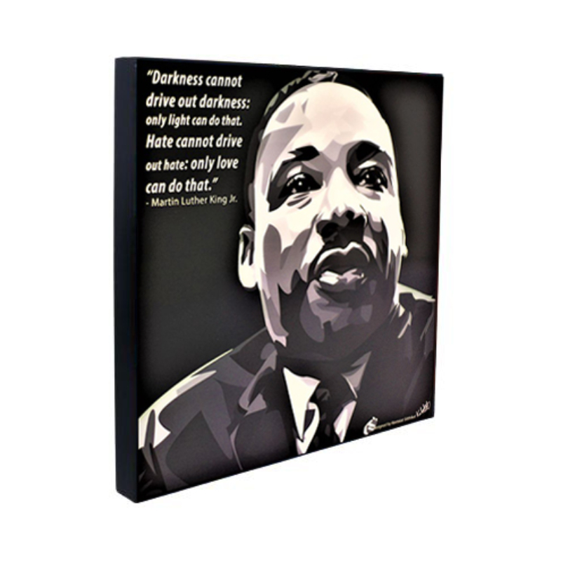 Famous Pop Art Martin Luther King 25cm x 25cm Plywood and Laminate Wall Frame
