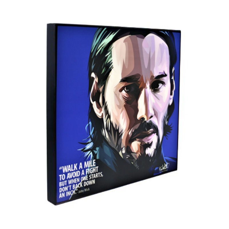 Famous Pop Art John Wick 25cm x 25cm Plywood and Laminate Wall Frame
