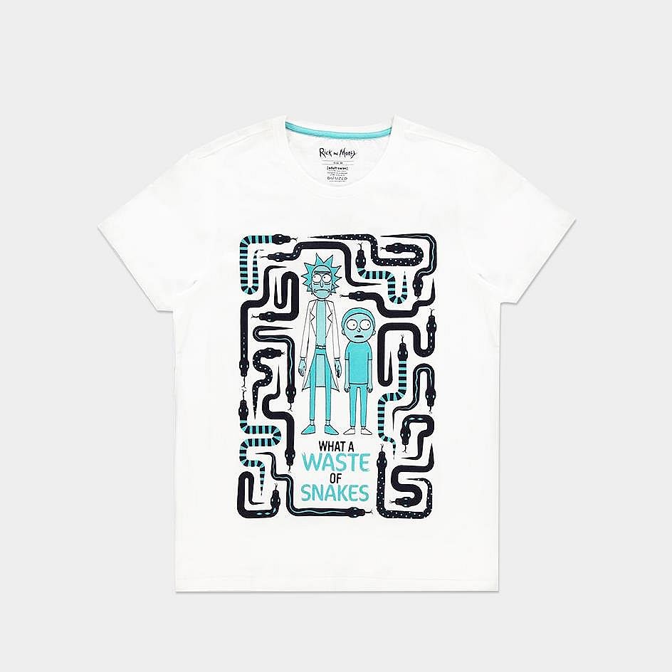 Difuzed Rick & Morty Waste Of Snakes Men's T-Shirt White
