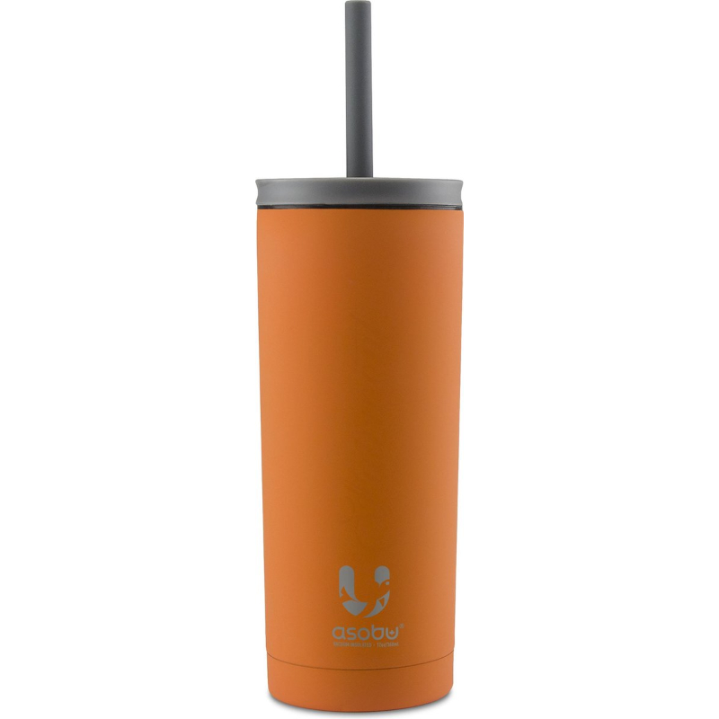 Asobu Stainless Steel Water Bottle Insulated Coffee Sippy Cup Orange 600 ml