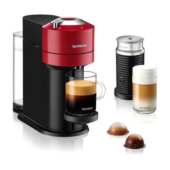 Nespresso Vertuo Next Coffee Machine GCV1 Red + Aeoroccino3