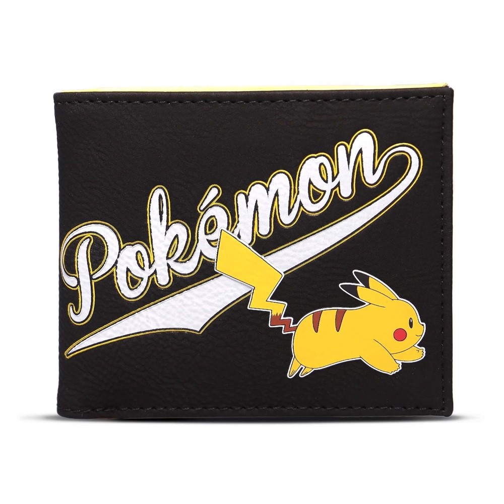 Pokemon Stylish Logo & Pika Bi-Fold Wallet Unisex Grey/Yellow