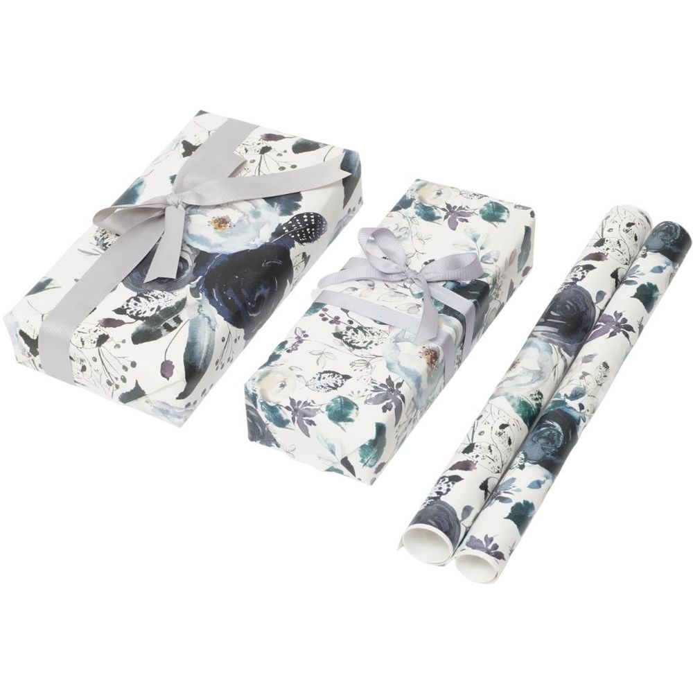 Wrapping Paper Bundle Black Flowers