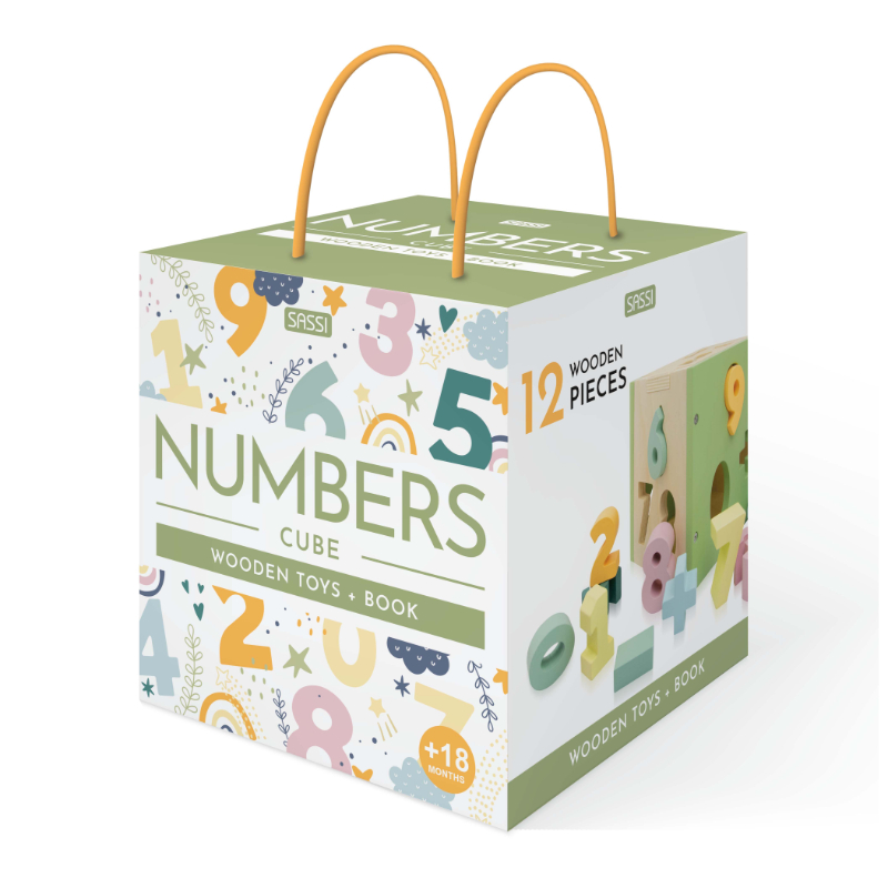 Sassi Book And Wooden Toys Numbers Cube