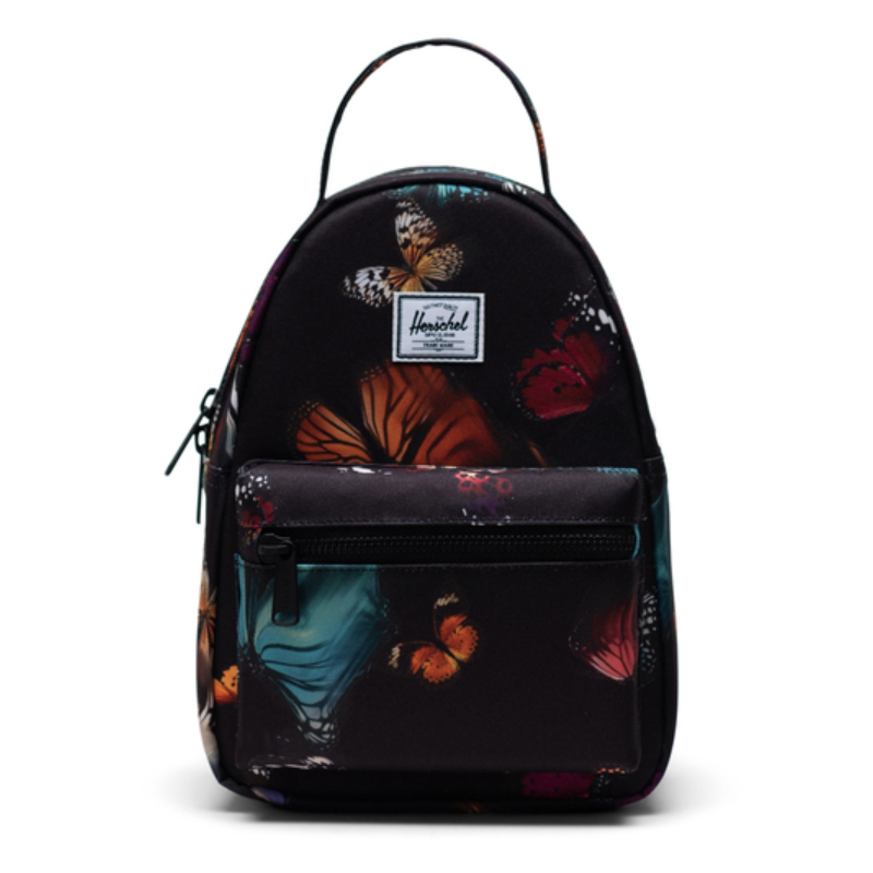 حقائب ظهر هيرشيل المدرسية Nova Mini - لون أسود مع فراشات