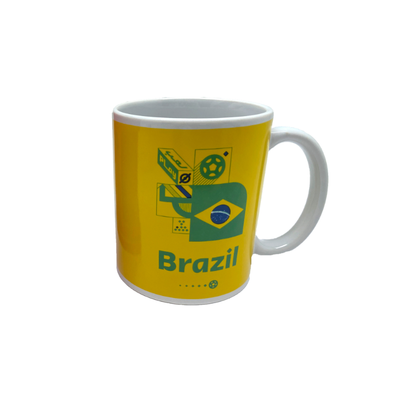 كوب من السيراميك بتصميم علم البرازيل