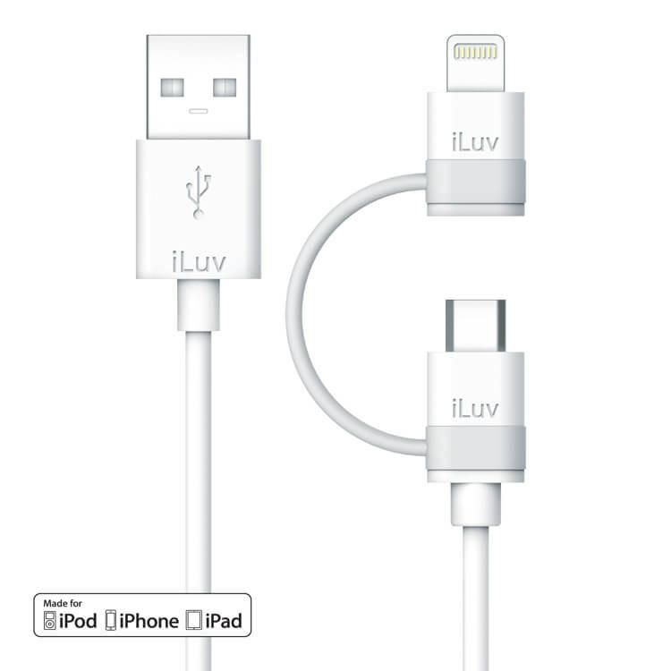 Combo Lightning Micro Cable Wht