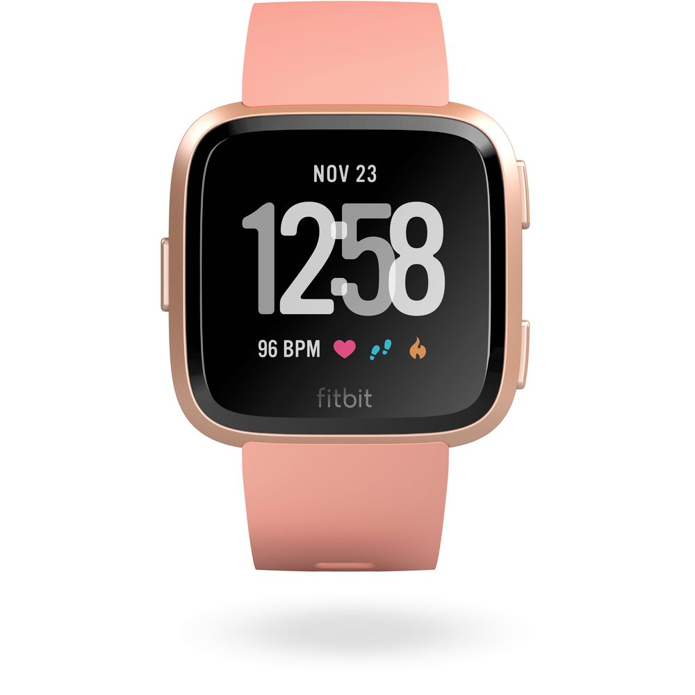 Fitbit Versa Peach/Rose Gold Aluminum Smart Watch