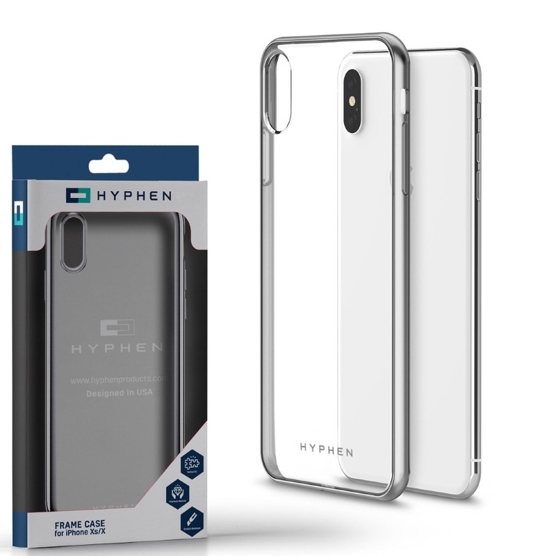 Hyphen Silver Frame Case Clear for Apple iPhone X